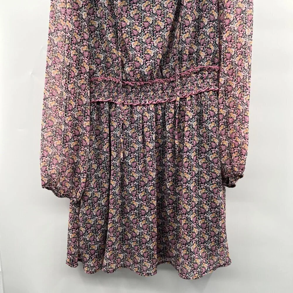 Sadie & Sage Women's Floral A-Line Dress Long Sleeve Size Large Above Knee - Picture 3 of 9